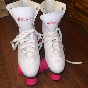 White and Pink roller skates